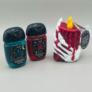 Bath And Body Works HALLOWEEN Skeleton Hand Lights/Sounds Pocketbac+2 Hand Gels